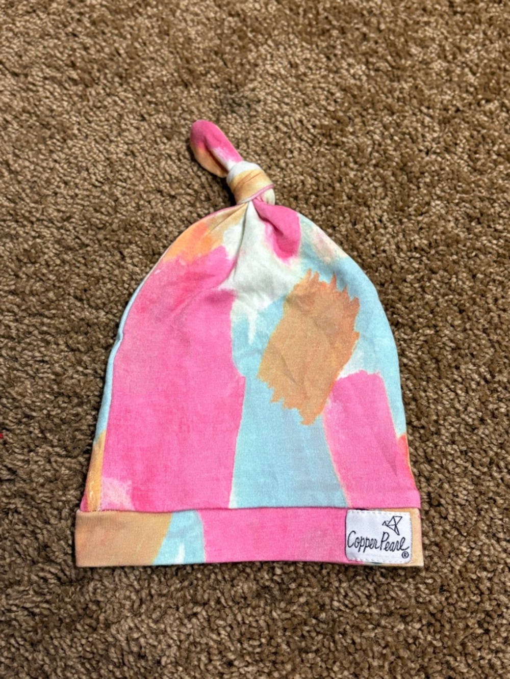 Copper Pearl Color Swatch Newborn Knotted Hat